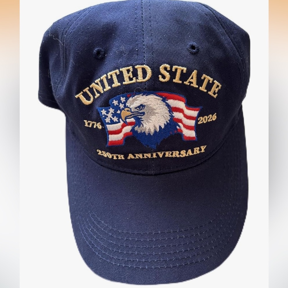 Navy 'United State 250th Anniversary' Eagle Embroidered Cap